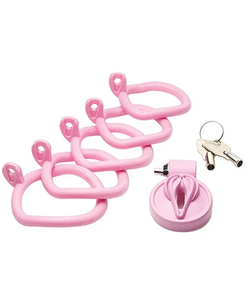 Master Series Pussification Vulva Locking Chastity Cage – Pink