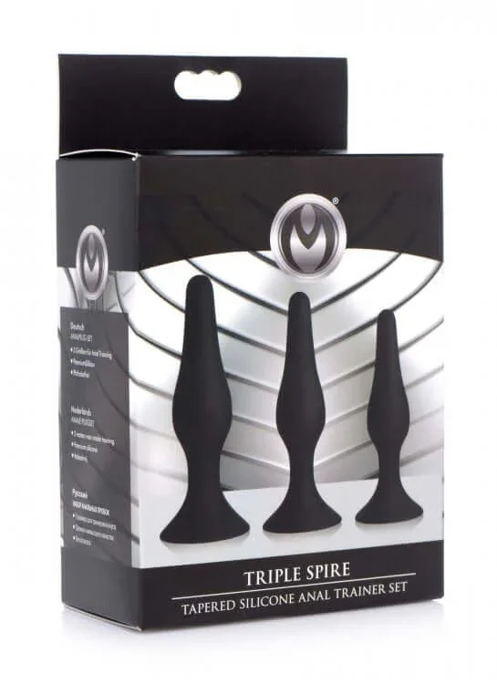 Master Series Triple Spire Tapered Silicone Anal Trainers: Gradual Pleasure for Every Level