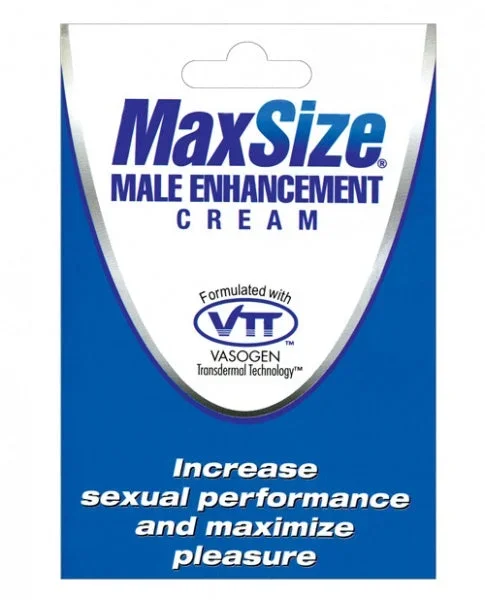 Max Size Male Enhancement Cream – Individual Foil Packet