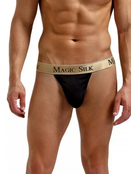 Men’s 100% Silk Knit Micro Thong – Black