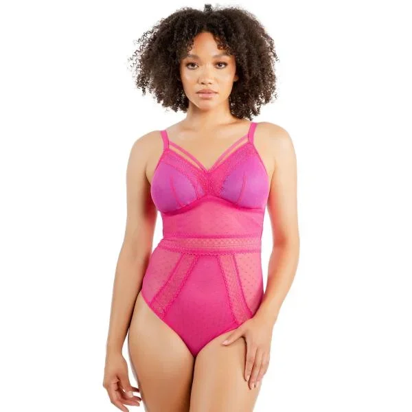 Mia Dot Wire-free Bodysuit – Bright Pink –