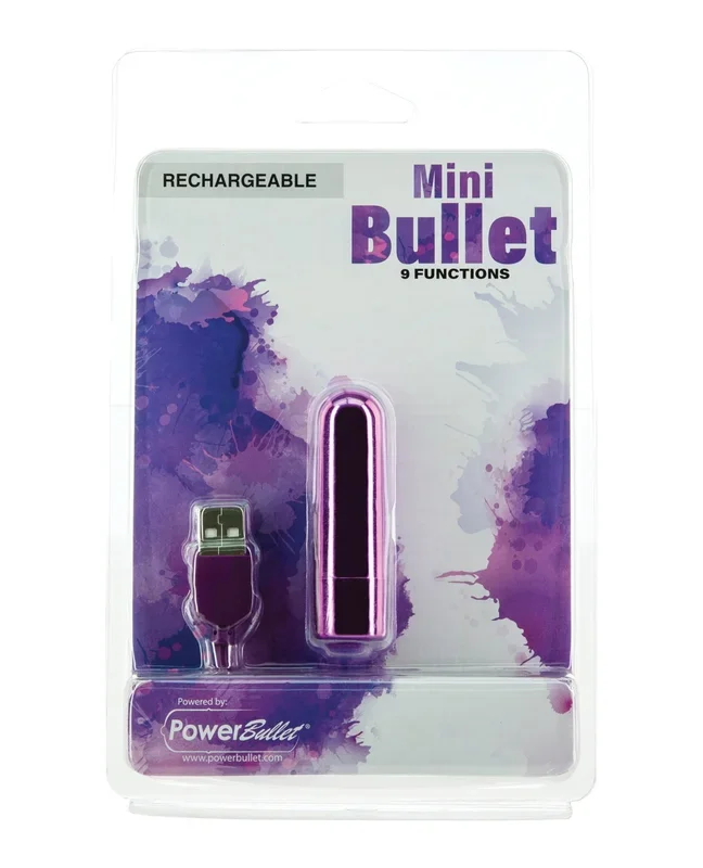 Mini Bullet Rechargeable Bullet – 9 Functions Purple