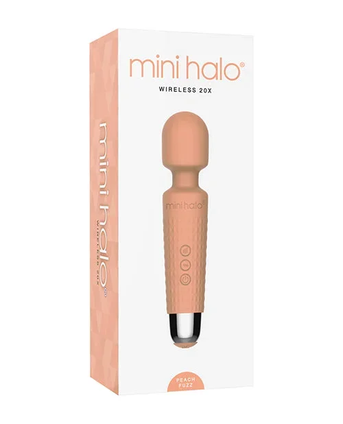Mini Halo Wireless 20x Wand Peach Fuzz by Voodoo Toys Silicone Rechargeable