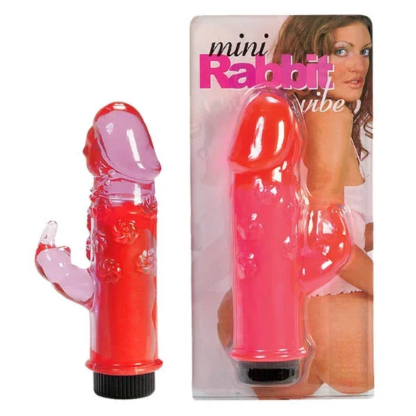 Mini Rabbit Vibe – Hot Pink 12.7 cm (5”) Vibrator with Rabbit Clit Stimulator