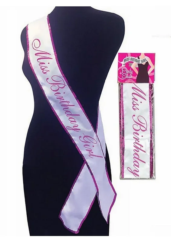 Miss Birthday Girl Party Sash Sequin Design for Celebrations