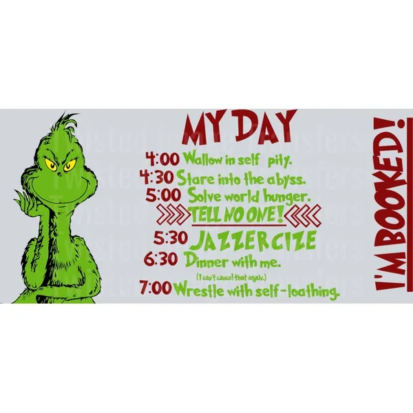 My Day G Man Schedule 16oz UV DTF Libbey Glass Wrap