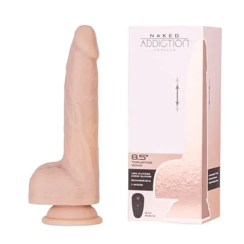 Naked Addiction Maximum Thrusting & Vibrating Dong with Remote Control 8.5 inches Vanilla