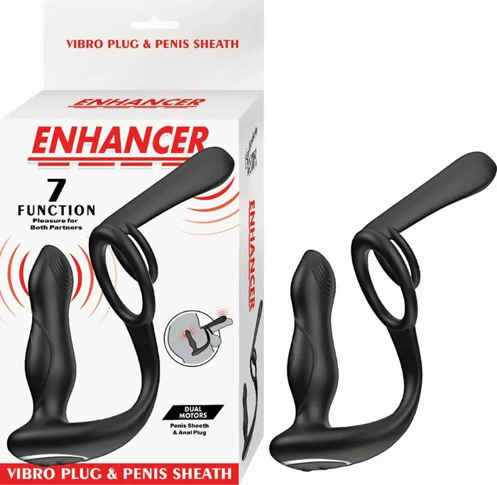 Nasstoys Enhancer Vibro Plug and Penis Sheath (Black) – Vibrating Anal Plug and Penis Sheath