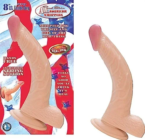Nasstoys Realistic 8 Inch Flexible Dong With Suction Base