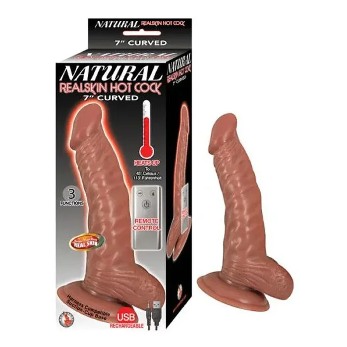 Natural Realskin Hot Cock Curved 7″ – Brown
