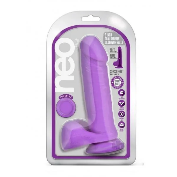 Neo Dual Density Dildo 8′ Neon Purple