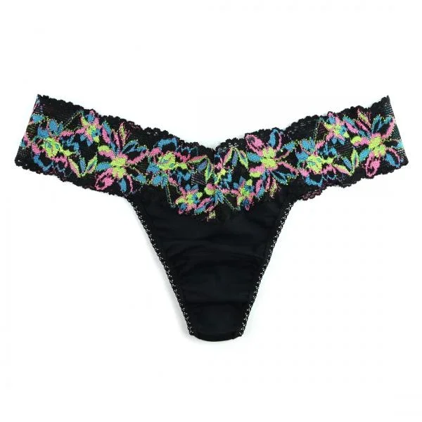 Neon Lights Low Rise Thong – Black/Multi – One Size
