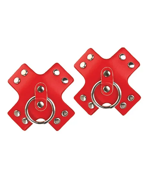 Nipplicious Seducer Leather Pasties w/Ring – Red