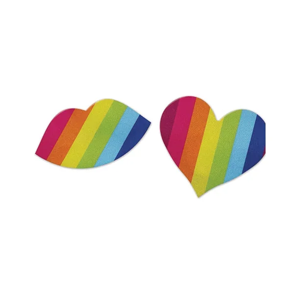 Nipplious Rainbow Nipple Pasties – Pack Of 2 (Heart & Lips)