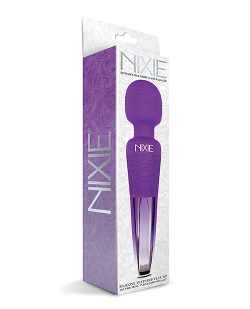 Nixie Rechargeable Wand Massager – Purple Ombre Metallic
