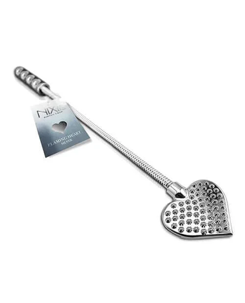 Nixie Stainless Steel Riding Crop Heart: Ride the Waves of Sensation in Style
