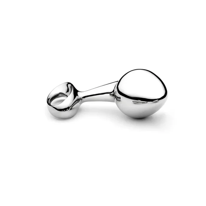 Njoy Pure Large Stainless Steel Butt Plug with Finger Loop