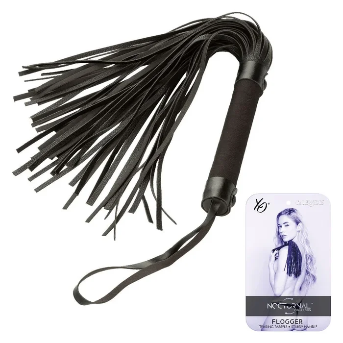 Nocturnal Collection Black Flogger for Sensory Bondage Play