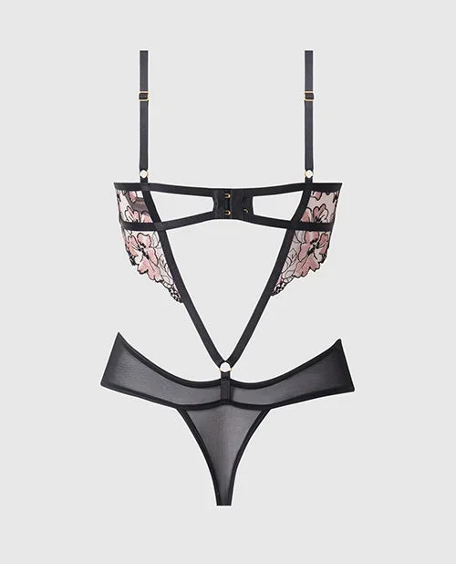 Nova Lace Teddy w/Garters – Black LG