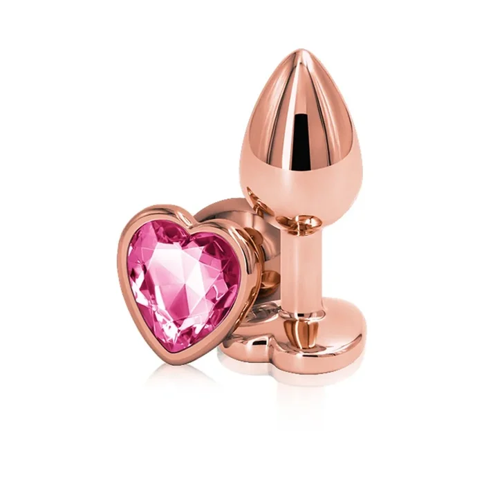 NS Novelties Rear Assets Rose Gold Heart Plug Small