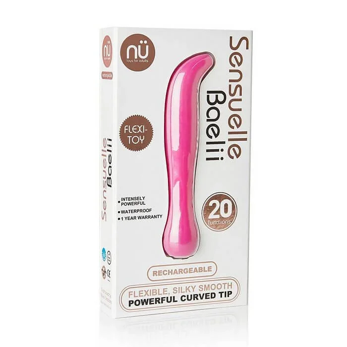 NU Sensuelle Baelii 20-Function Flexible Rechargeable G-Spot Bullet Vibrator Pink