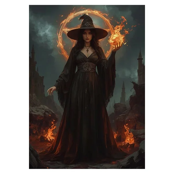 Oakhart Fire Witch Print Framed