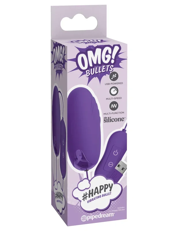 OMG! Bullets #Happy Vibrating Bullet Purple