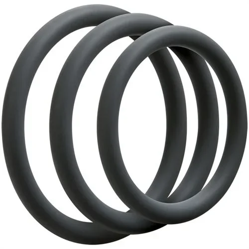 Optimale 3 Ring Set (Slate) – Silicone Thin Cock Ring Set with 40mm, 45mm, and 50mm Diameters