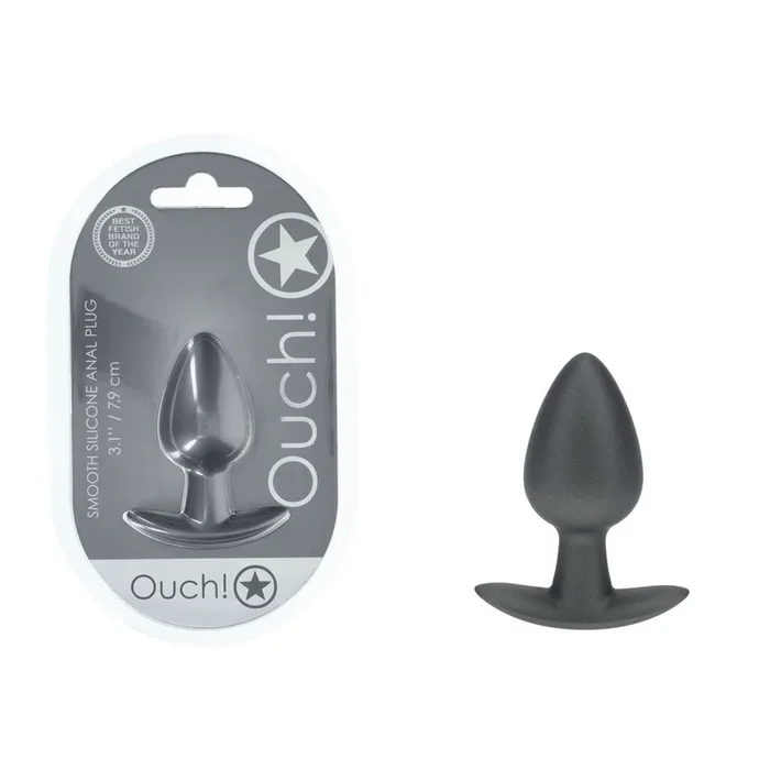OUCH! Anal Plug – Medium – Gun Metal – Gun Metal Grey 7.9 cm Medium Butt Plug