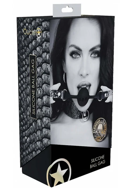 Ouch Florence Collection Silicone Ball Gag – Black