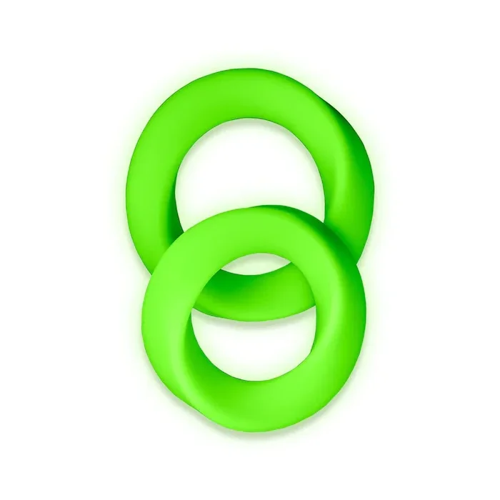 Ouch! Glow 2-piece Cock Ring Set – Glow In The Dark – Green
