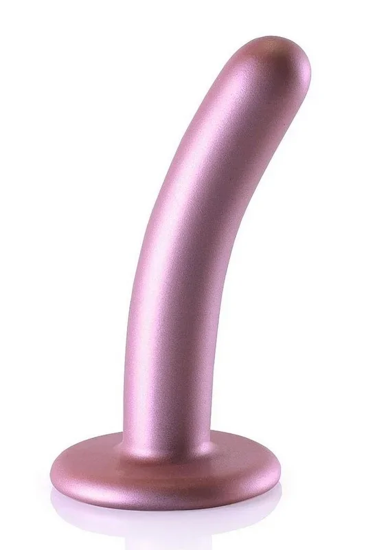 Ouch! Smooth Silicone G-Spot Dildo Metallic Rose Gold