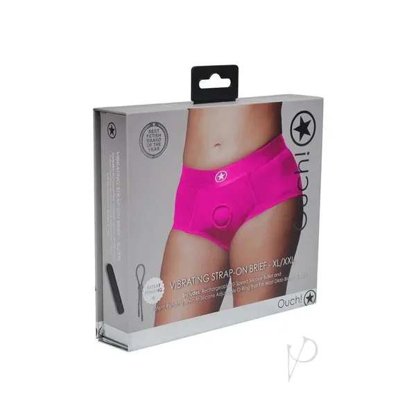 Ouch Vibe Strap On Brief Xl/xxl Pink