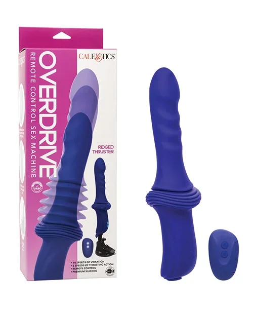 Overdrive Ridged Shaft Remote Control Sex Machine – Blue