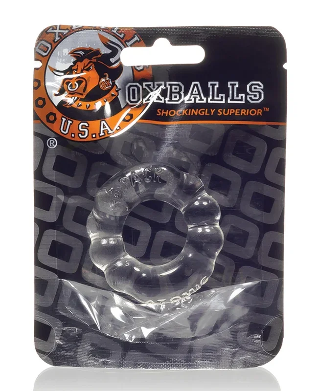 Oxballs Atomic Jock 6-Pack Shaped Cockring – Clear