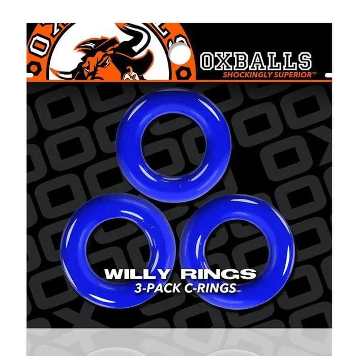 Oxballs Willy Rings 3-Pack Blue – Super Stretch Cock Rings for Endless Pleasure