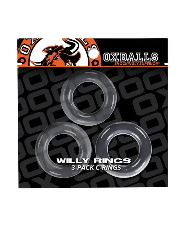 Oxballs Willy Rings 3 Pack Clear Super Stretch Cock Rings