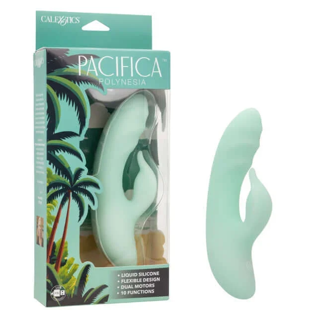 Pacifica Polynesia Rechargeable Silicone Dual Vibrator – Teal