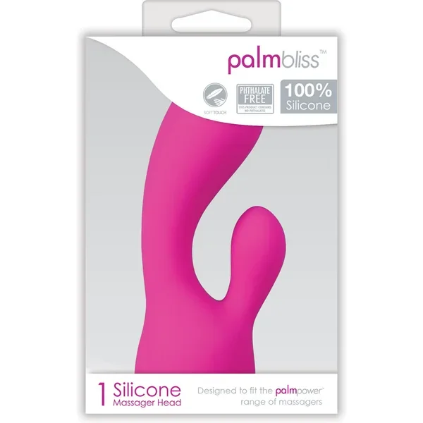 Palm Bliss Silicone Massager Head With Clit Stimulator Pink
