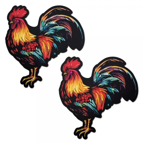 Pastease – Colorful Rooster Chicken Nipple Pasties