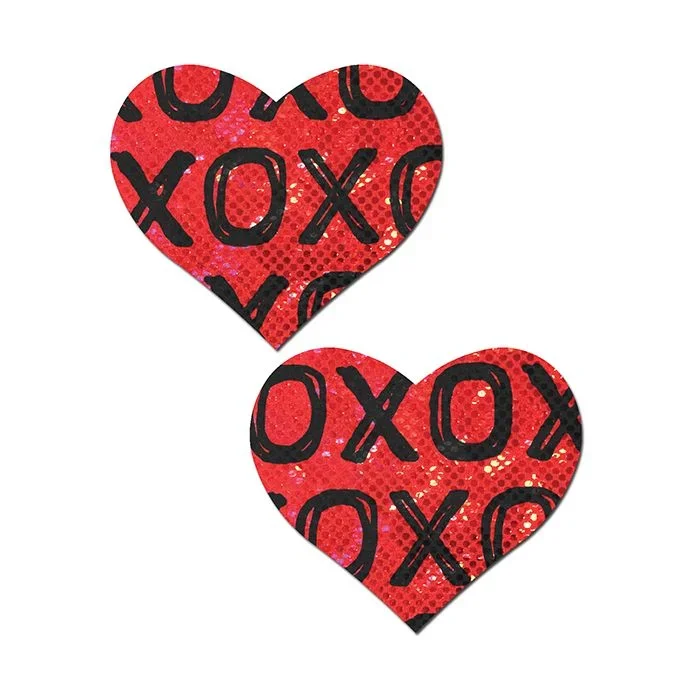 Pastease Glitter XOXO Heart – Red/Black O/S