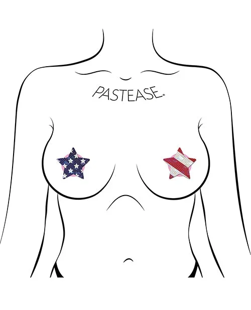 Pastease Premium Petites Glittering Stars & Stripes – Red/White/Blue O/S