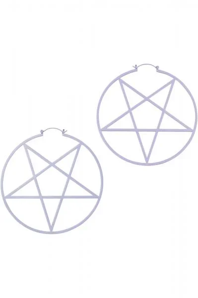 Pentagram Hoop Earrings – Lilac