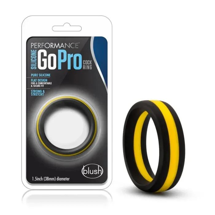 Performance – Silicone Go Pro Cock Ring – Black/gold/black