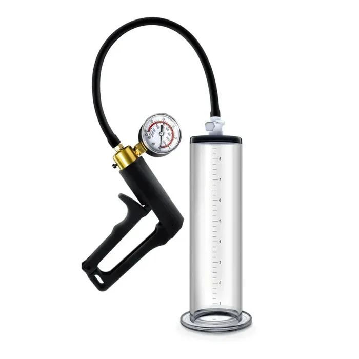 Performance – Vx7 Vacuum Penis Pump With Brass Trigger & Pressure Gauge – Clear