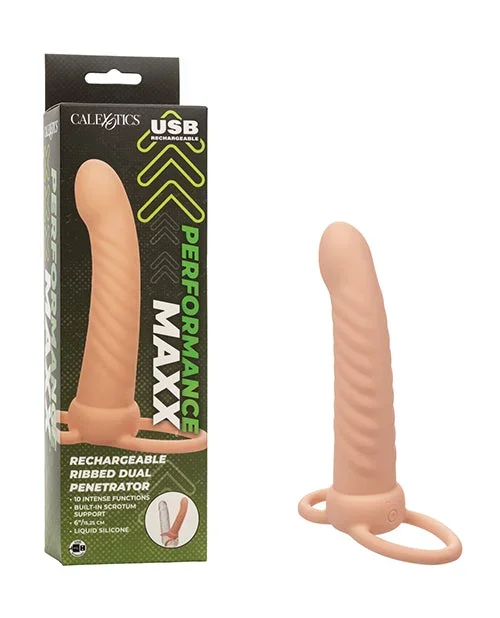 Performance Maxx Rechargeable Ribbed Dual Penetrator – Ivory