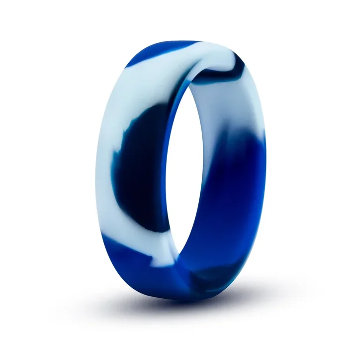 Performance Silicone Camo Cock Ring 1.5in Blue Camouflage Toy
