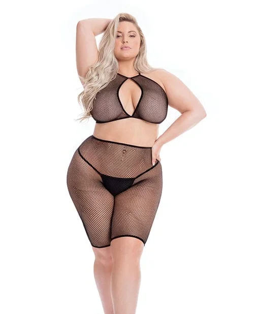 Pink Lipstick Sunset Glow Halter Bra & Bike Short