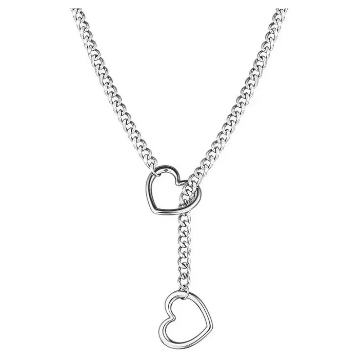 PINKelephant Heart O-Ring Slip Choke Chain Necklace