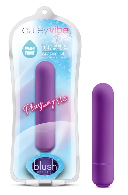 Play With Me Cutey Vibe Plus 10-Function Vibrating Bullet Purple